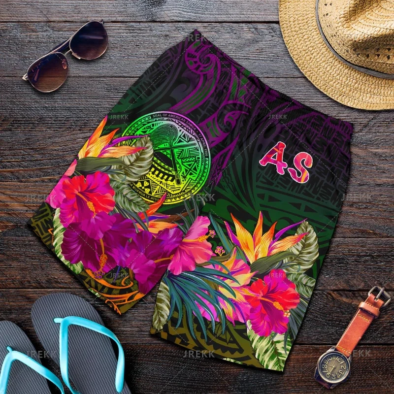 Vintage 3D Print Samoa Emblem Beach Shorts Kid Fashion Streetwear Board Shorts Unisex Cool Swimming Shorts Mens Swimming Trunks