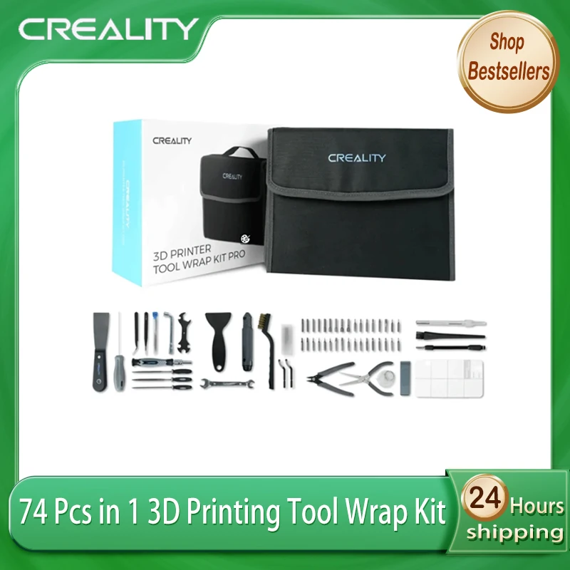 Creality Official 3D Printer Tools Kit, 74 Pcs in 1 3D Printing Tool Wrap Kit 3D Printer Repair Accessories