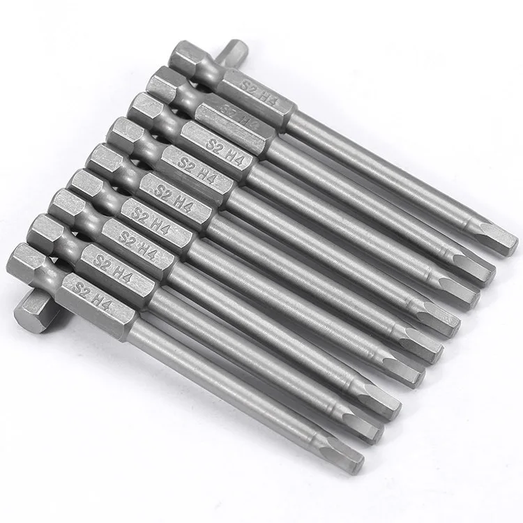 1Pcs H1.5 H2 H2.5 H3 H4 H5 H6 H8 1/4 Inch S2 Alloy Steel Magnetic Hex Head Screwdriver Bits L:50/75/100mm Power Driver Tool