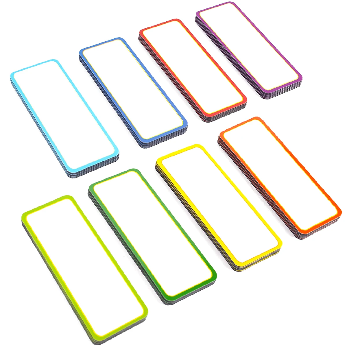 Magnetic Labels Name Tag Rewritable Magnets Cute Sticker Tiles for Whiteboard Blank Magnetic Name Tags Folder