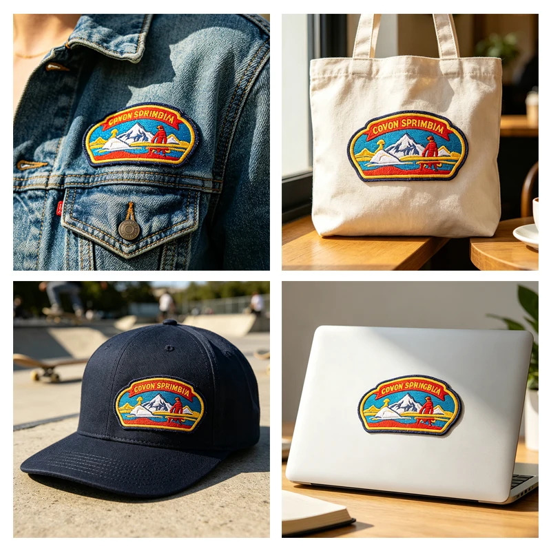 Personalisierter Retro-Aufnäher mit besticktem Totenkopf-Blumen-Logo zum Aufbügeln auf Kleidung, Klettverschluss für Jeansjacken, DIY – Detail 4
