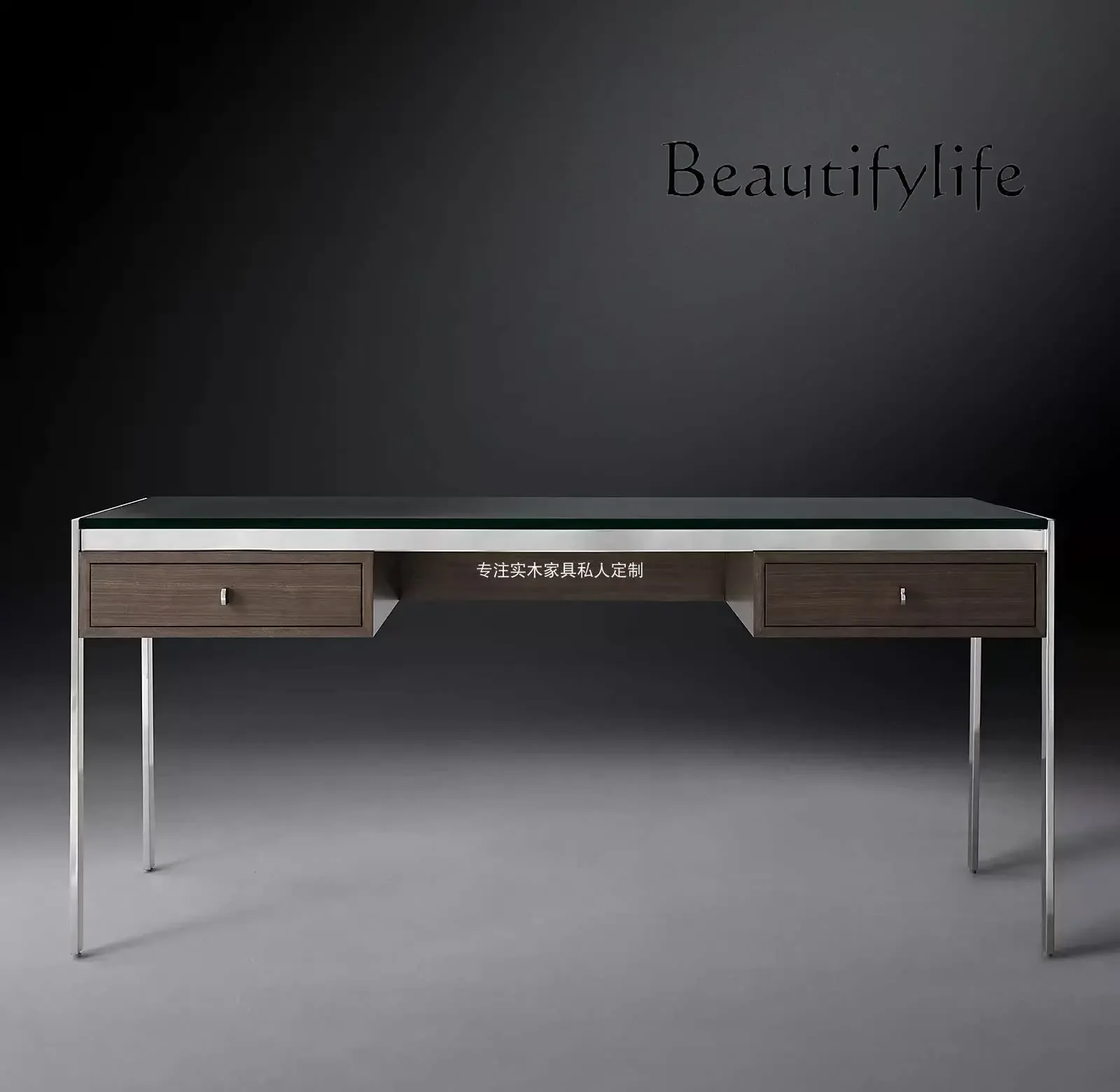 

M American Rural Modern Simple Solid Wood Computer Desk Study Desk Villa Model Room Can Be Customized Furniture