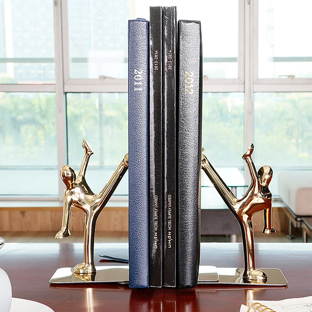 Creative Bookends Stainless Steel Bookends Bookcase Stand Holder Bookshelf Bookrack for Office Home School University College