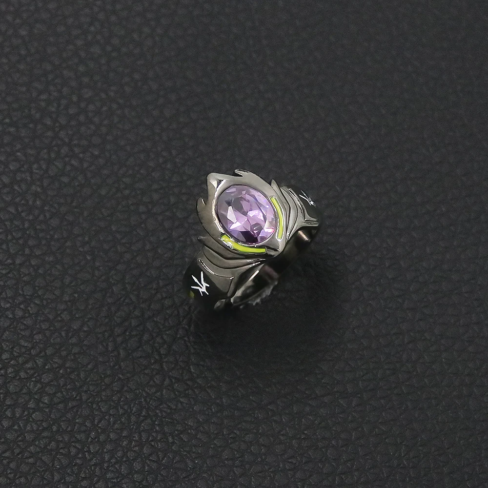 Anime Code Geass Purple Gemstone Metal Ring Opening Adjustable Black Knight Zero Rings Cosplay Props Jewelry Accessory Gifts