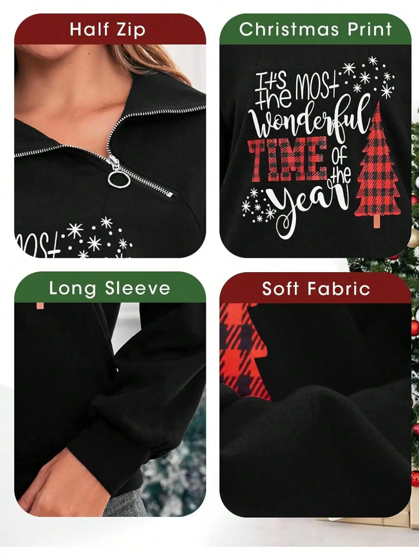 Fisoew women's Athleisure Zipper Turtleneck Sweatshirt, Long Sleeve Casual Pullover Top, Loose Fit Loungewear | Cozy Sweatshirt