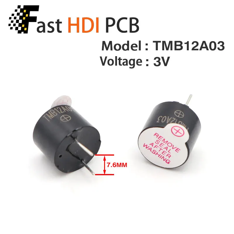 Micro Zumbador Magnético TMB09A05 9mm para Electrónica Compacta - Sonido Continuo DC 3V(Rojo)/5V(Azul)/12V(Negro) (Personalización OEM)