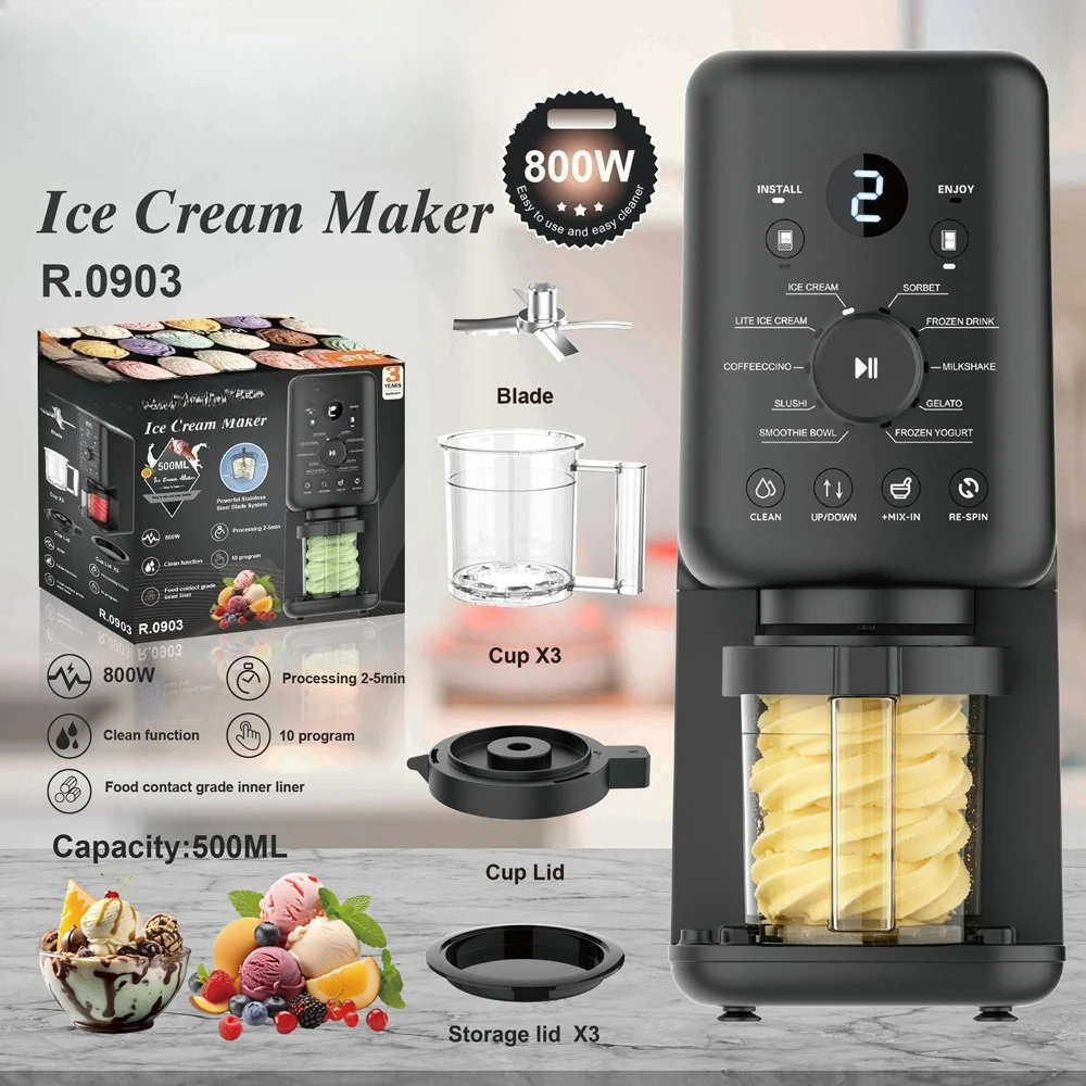 EU Standard Household Soft Ice Cream Maker Multi-function Sorbet Milkshake Yogurt Machine