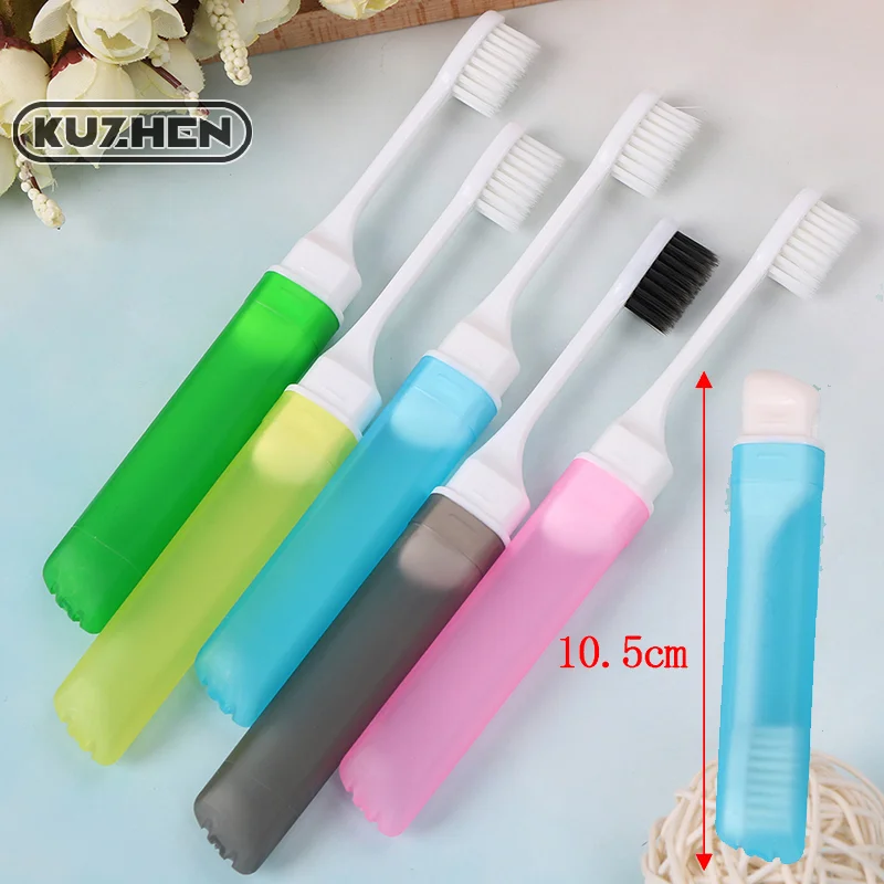 Portable folding outdoor travel camping toothbrush foldable toothbrush plastic