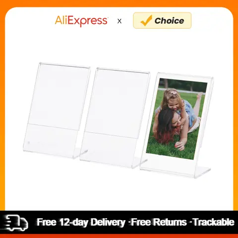 3 pcs 3” L-shape Acrylic Photo Frame Transparent Mini Stand for Fujifilm Instax Mini 8 8+ 70 7s 90 25 26 50s 9 SP-1 SP-2 Film