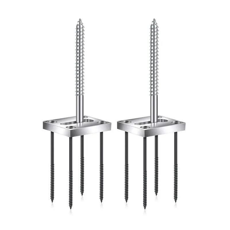 ABXF-Newel Post Mounting Kit- 2 Sets Fastener Installation Hardware For Wood Handrail Works On Stairs, Solid Floors