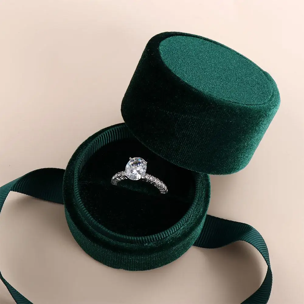 Bonito colar artesanal anel de noivado de casamento veludo acessórios de moda exibe caixa de jóias exibição de jóias