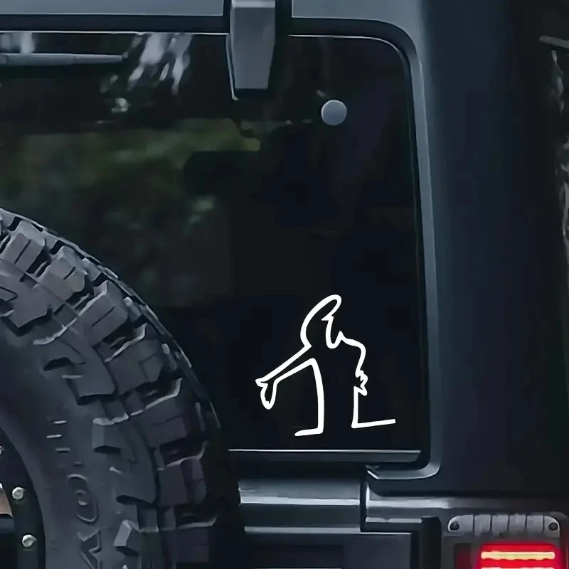 1pc Creative Action Pose Design Vinyl Decal Sticker - Waterproof Reflective Car Motorcycle Decoration, Durable Weather-Resistant