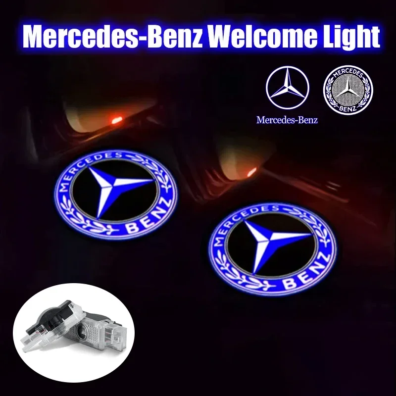

2Pcs Car For Mercedes Benz Door Welcome Light Auto Emblem Badge LED Projector Lamp C Class CLK SLK SLR W203 W208 W209 R171 R172