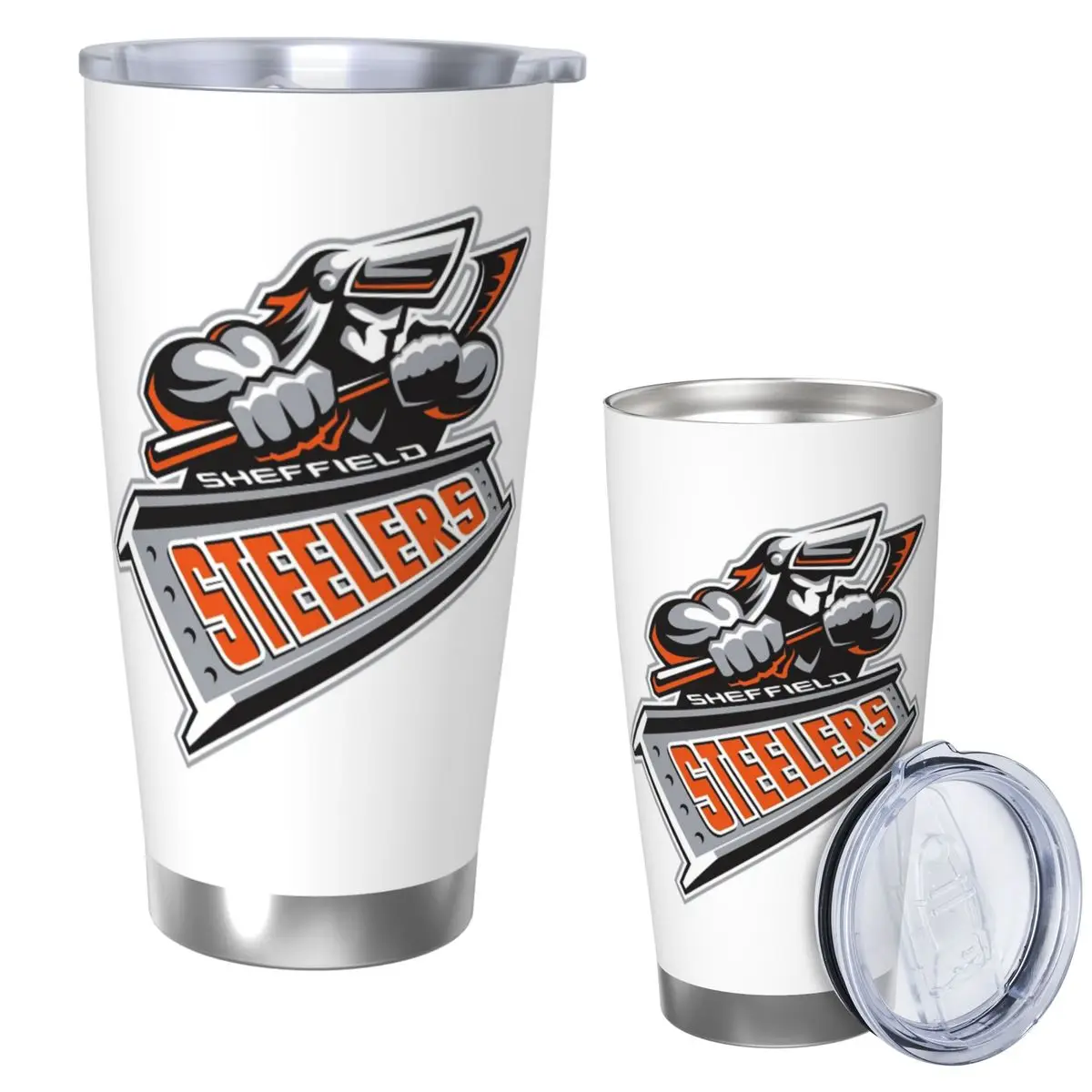 

The Sheffield Steelers (2) Стакан из нержавеющей стали, кружки с вакуумной изоляцией, термосоломинки для холодных бутылок с крышкой, 20 унций
