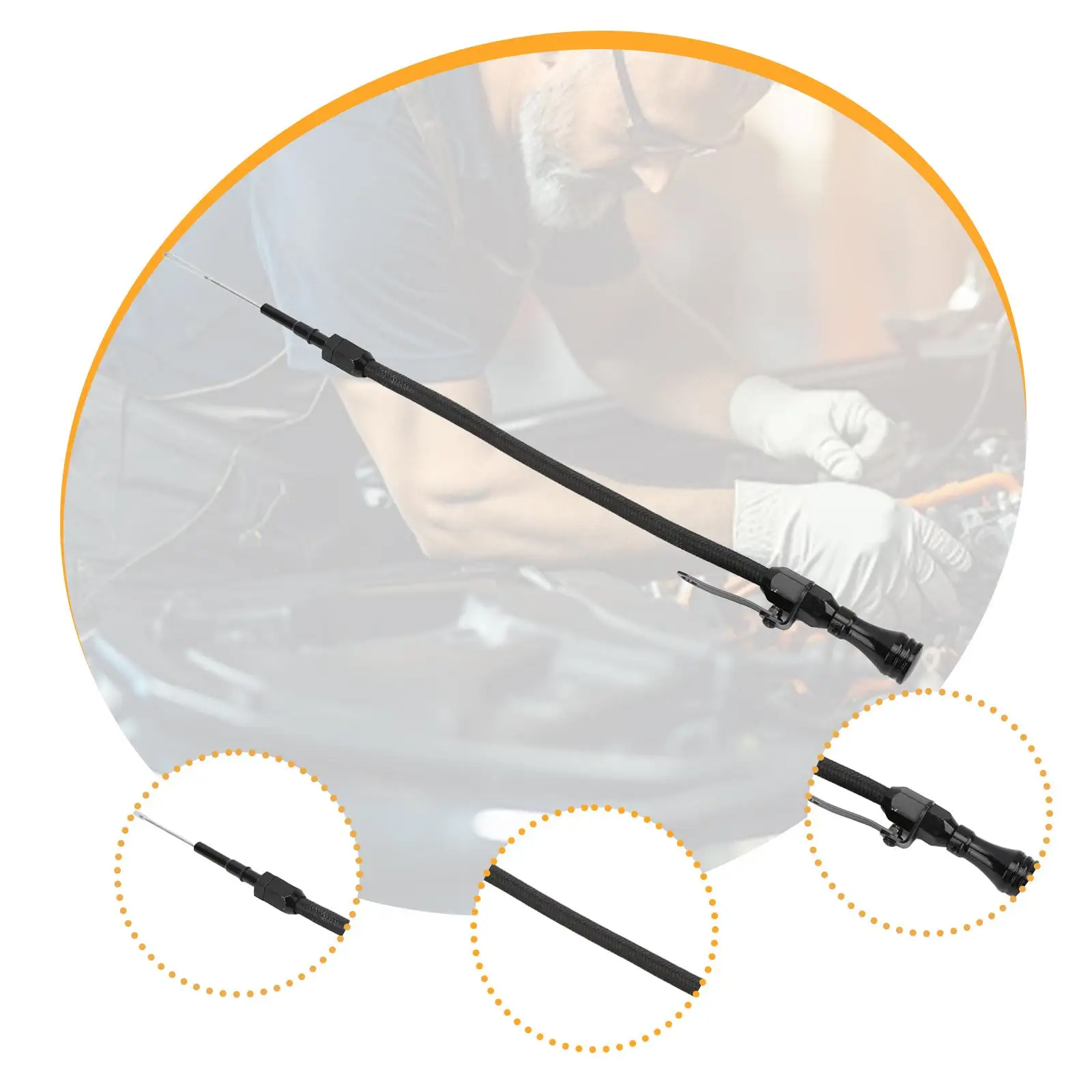 

Engine Flexible Oil Dipstick Sturdy Accessories High Performance Easy Installation Replace Part for LSX LS6 5.7L 6.0L 4.8L