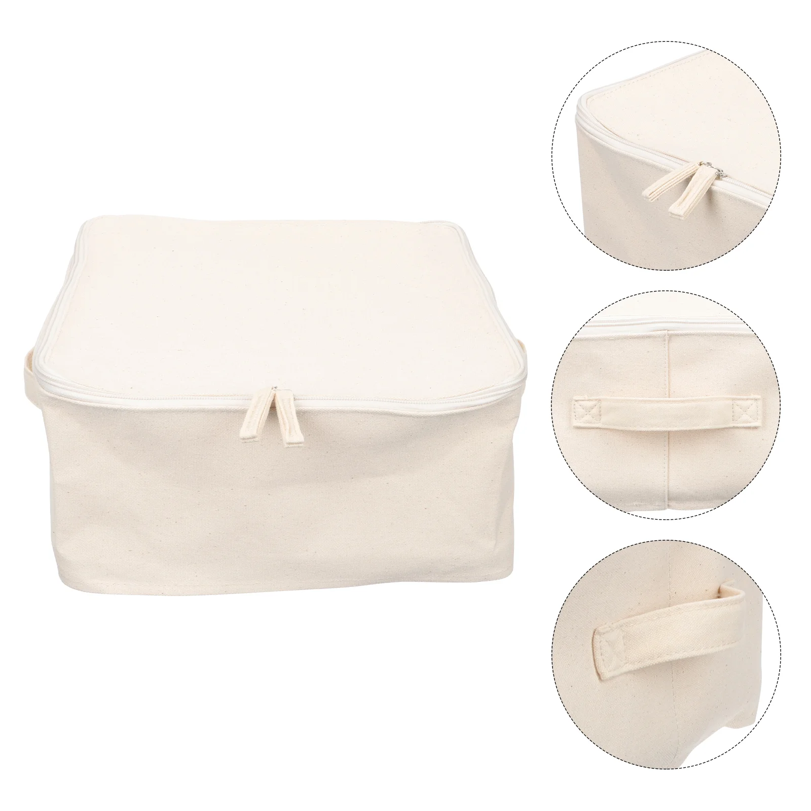 

Storage Boxes Cloth with Lid Fabric Crate Clothes Containers Bag Bags Beige Pe Film Wardrobe Organizers