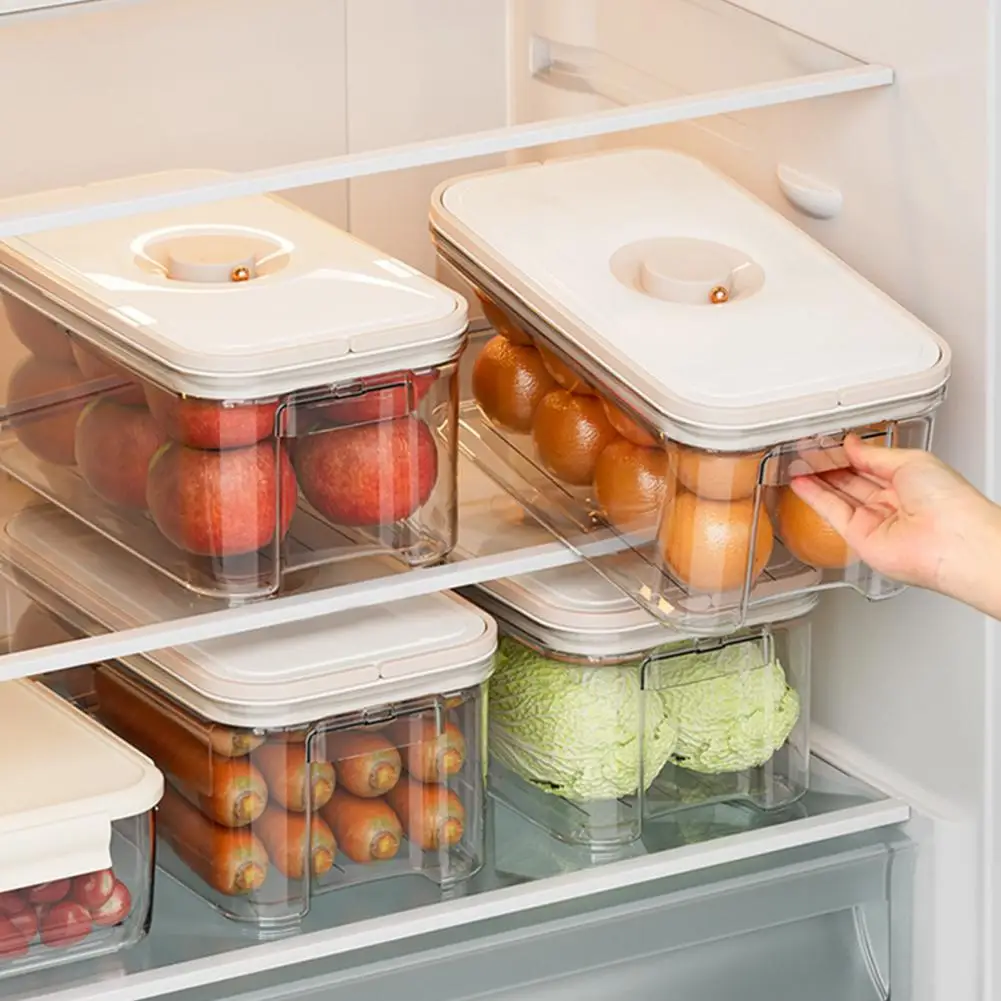 

Food Storage Box with Timing Knob Airtight Meal Prep Containers Easy Access Stackable Storage Case for Refrigerator Microwave