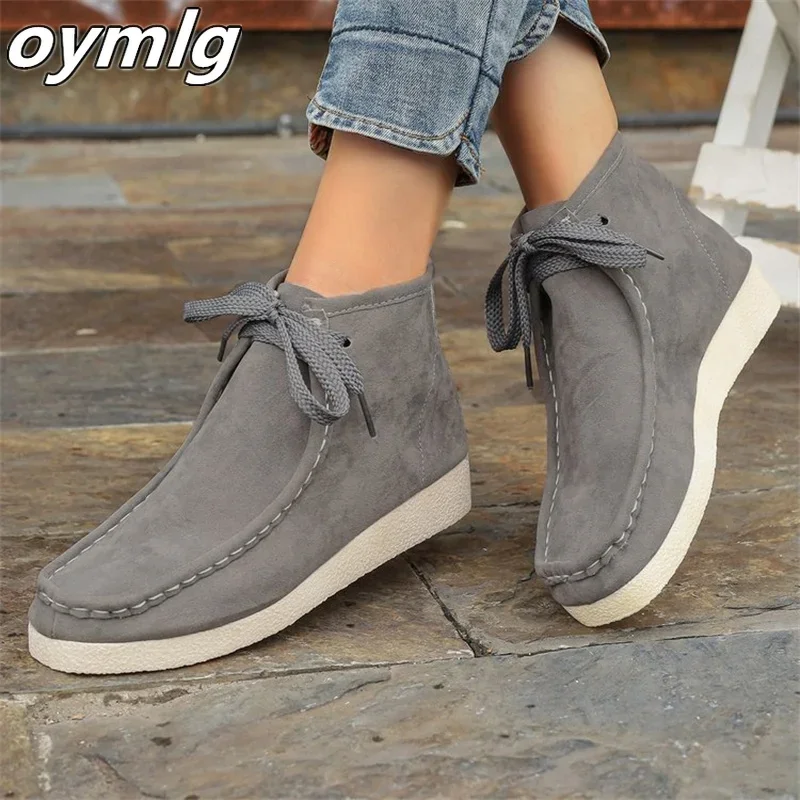 2024 new casual and fashionable single shoe with round toe thick sole increased height lace up comfortable shoes women shoes