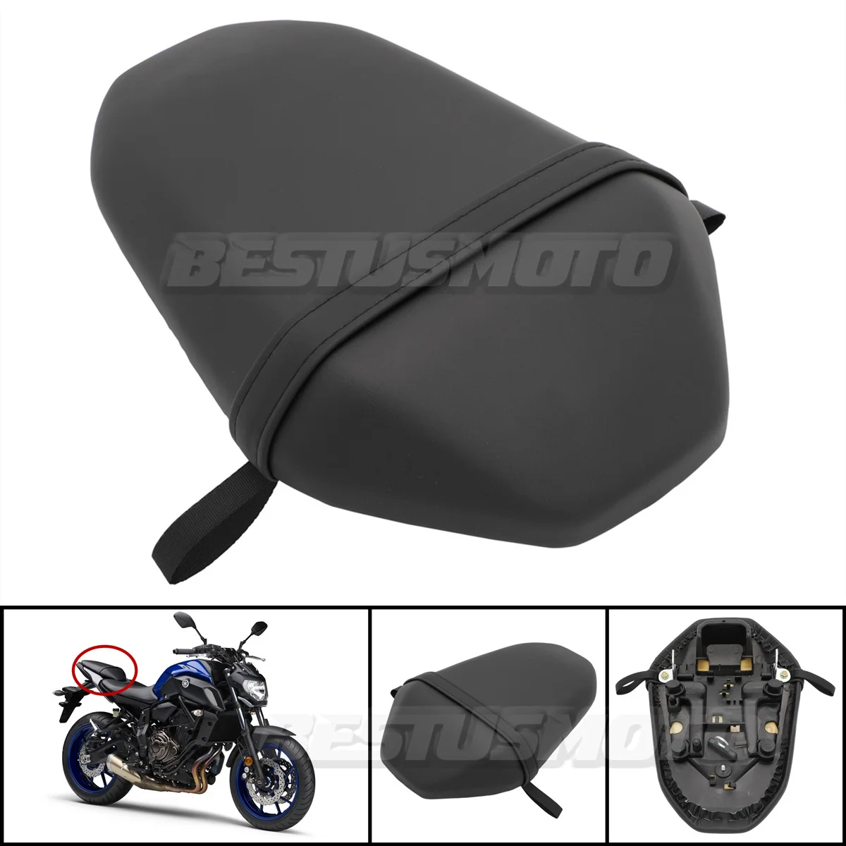 

Motorcycle Accessories Black Rear Passenger Pillion Seat For Yamaha MT07 MT-07 2018 2019 2020 2021