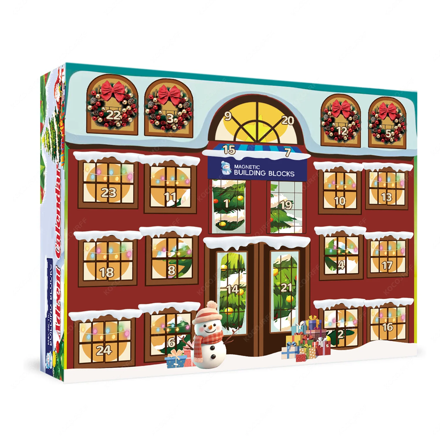 adventskalender kerst magnetische bouwsteen speelgoedset, educatieve puzzelspel geschenkdoos voor kinderen, geschikt voor verjaardagen,