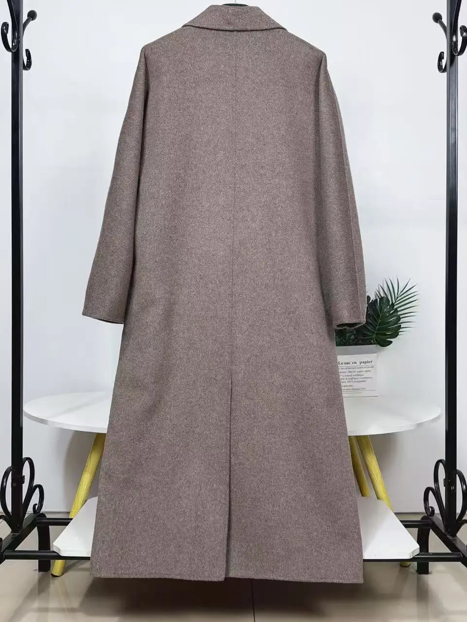 เสื้อโค้ทขนสัตว์สองด้านทรงยาว ปกแบบเทเลอร์ กระดุมสองเม็ด สำหรับผู้หญิง สไตล์ลำลอง เรียบหรู สำหรับการเดินทาง  ไซส์ S สำหรับการค้าขายออนไลน์