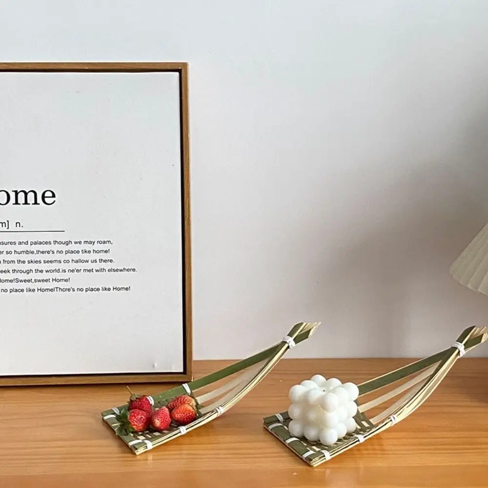 

2Pcs Japanese Woven Serving Tray Reusable Lightweight Refrigeration Plate Natural Color Elegant Sashimi Tray Restaurant