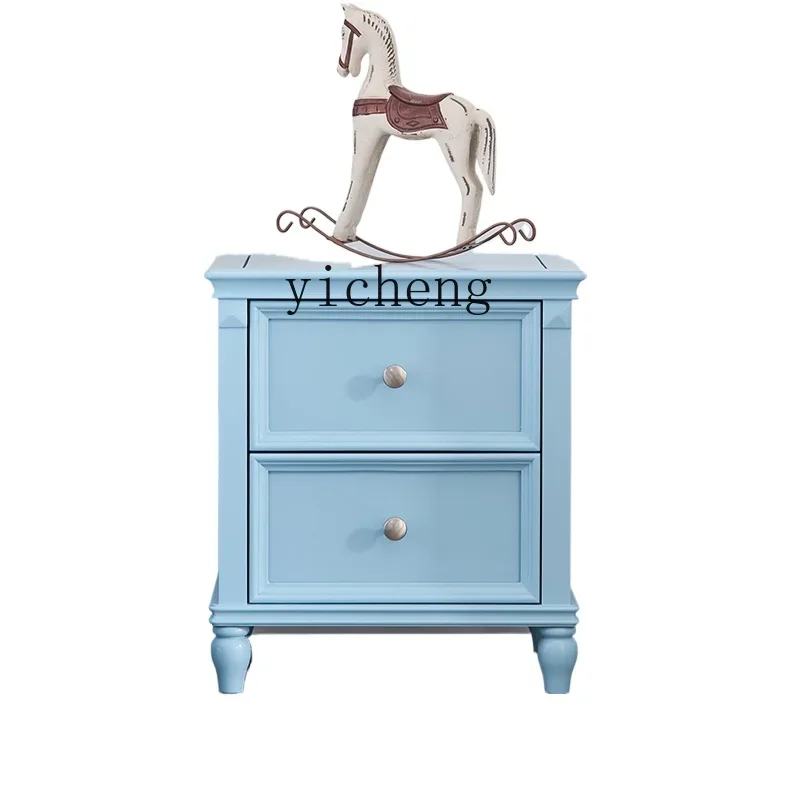 

TQH bedside table simple side cabinet bedroom drawer storage cabinet locker dopamine water-based paint furniture