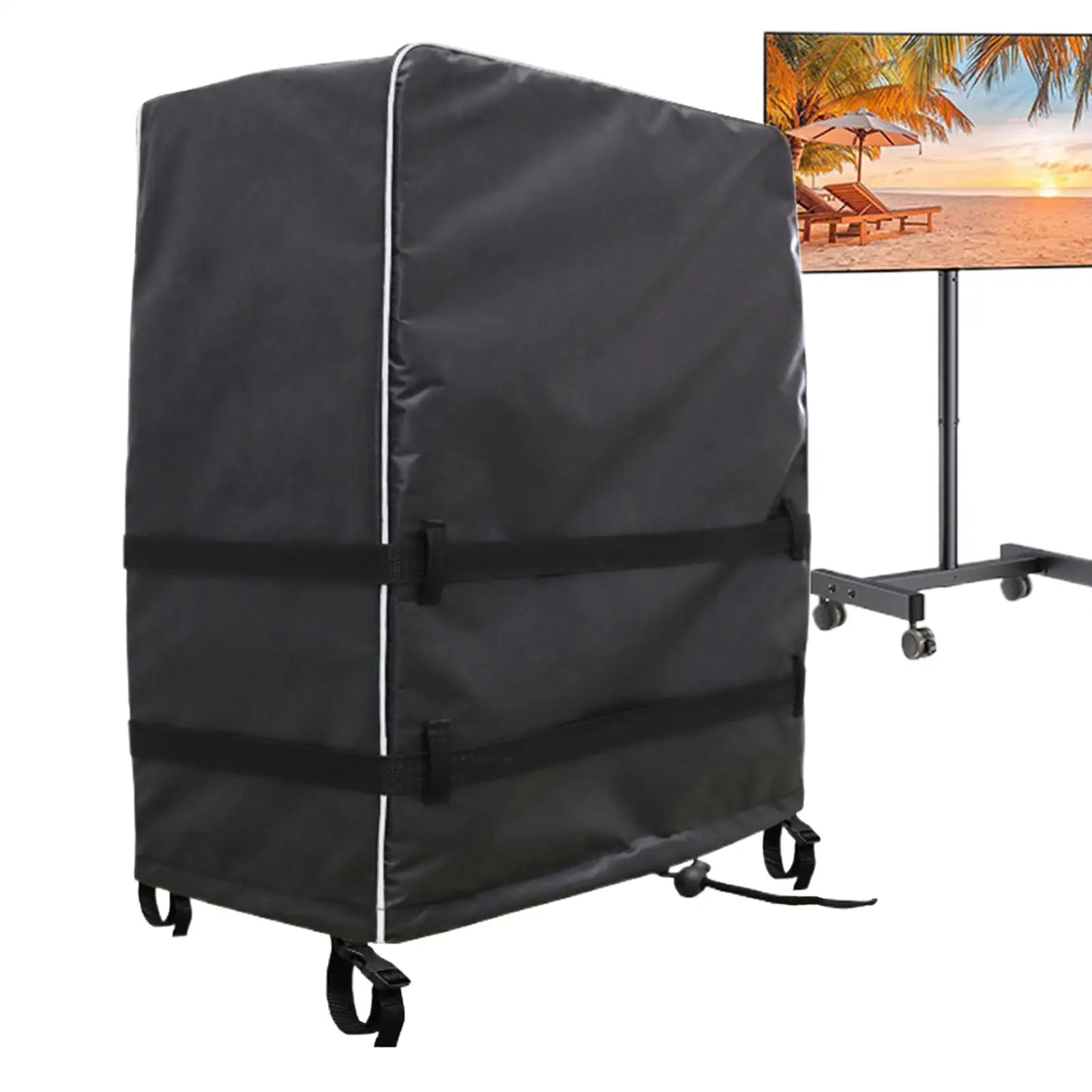 TV Stand Cover Reflective Television Stand Cloth Windproof Buckle Webbing TV Cover For Outside For Inside Living Room Apartment