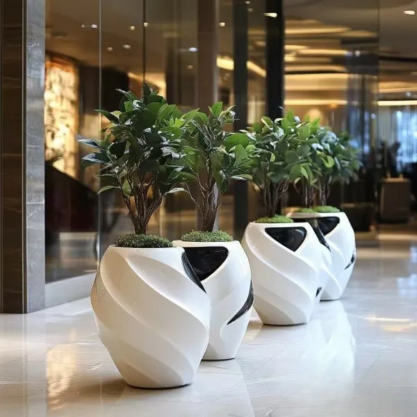 

*Customization Flower Pot Planter Big Planter for Garden Hotel Decoration Fiberglass Flower Pot Combination