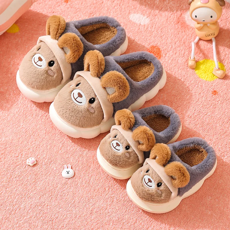 طفل نعال تدفئة 2025 شتاء جديد بنين بنات الكرتون الحيوان نعال من القطن عدم الانزلاق مريحة لينة وحيد أفخم أحذية قطنية #6