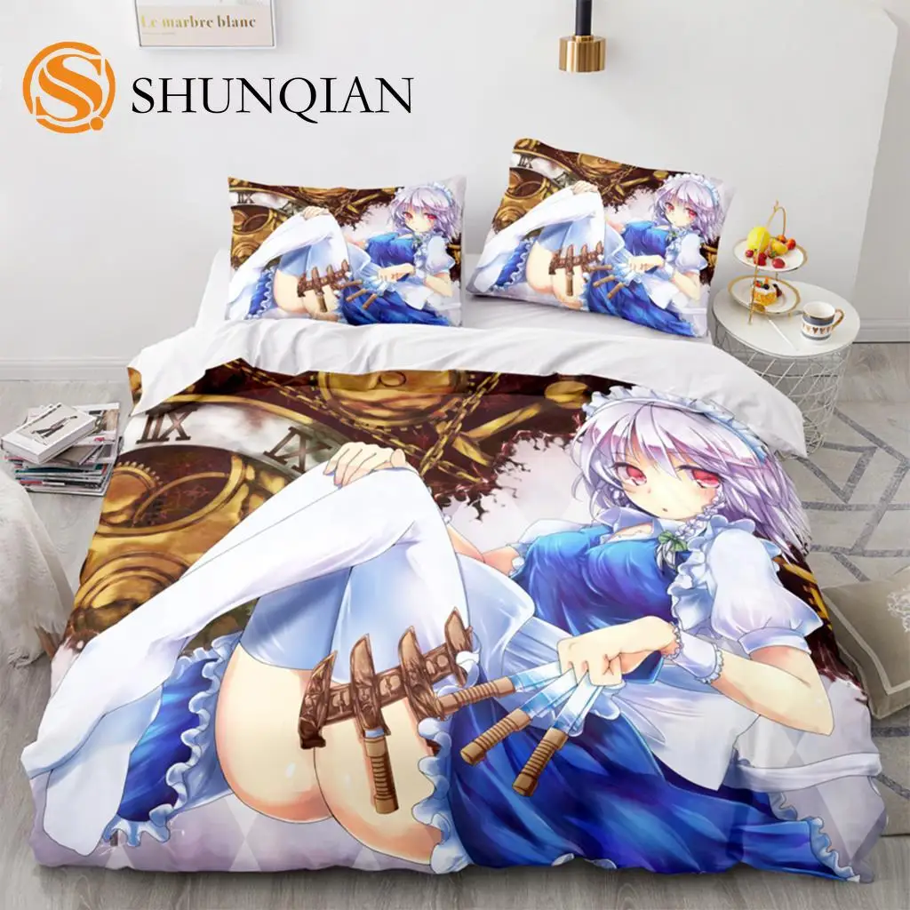 NEKOPARA  Duvet Cover Cartoon Bedding Sets Chocolate Vanilla Cosplay Bed Set 2/3 Pcs Quilt Comforter Covers Home Textiles