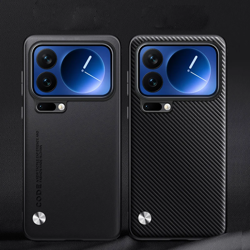 حافظة صلبة مقاومة للصدمات من جلد البولي يوريثان الفاخر لهاتف Xiaomi 17 Pro Max