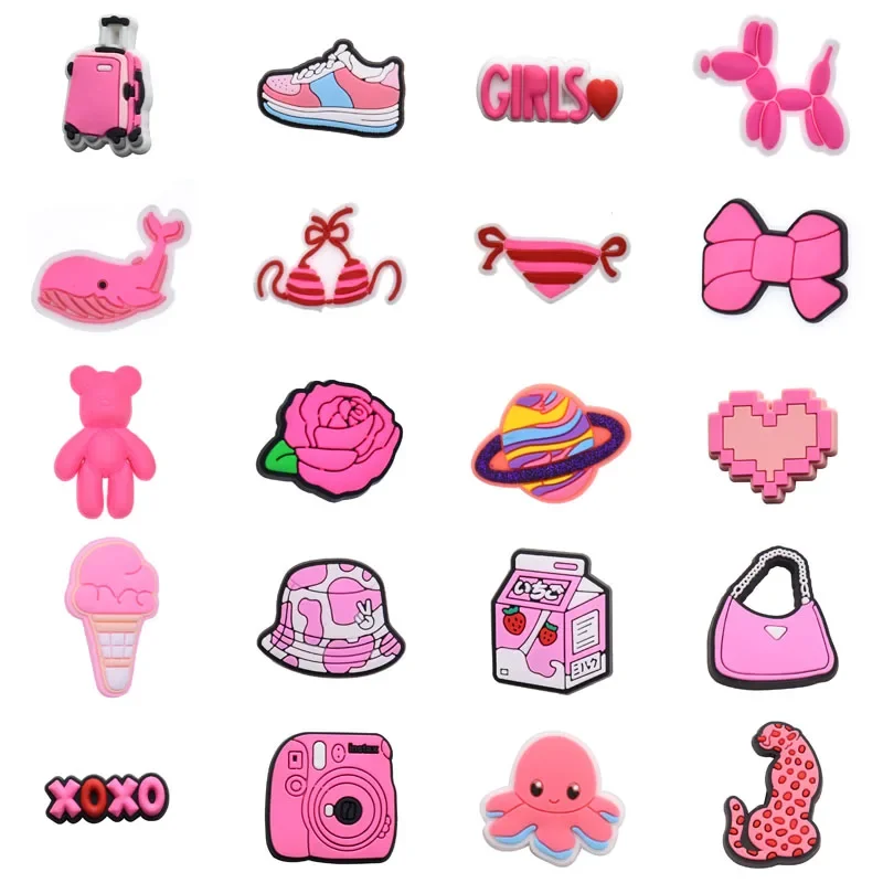 Pink Suitcase Shoe Charms for Crocs Sandals Women Clogs Pins Men Badges Kids Jeans Boy Girls Decorations Buckle Shoe Accessories