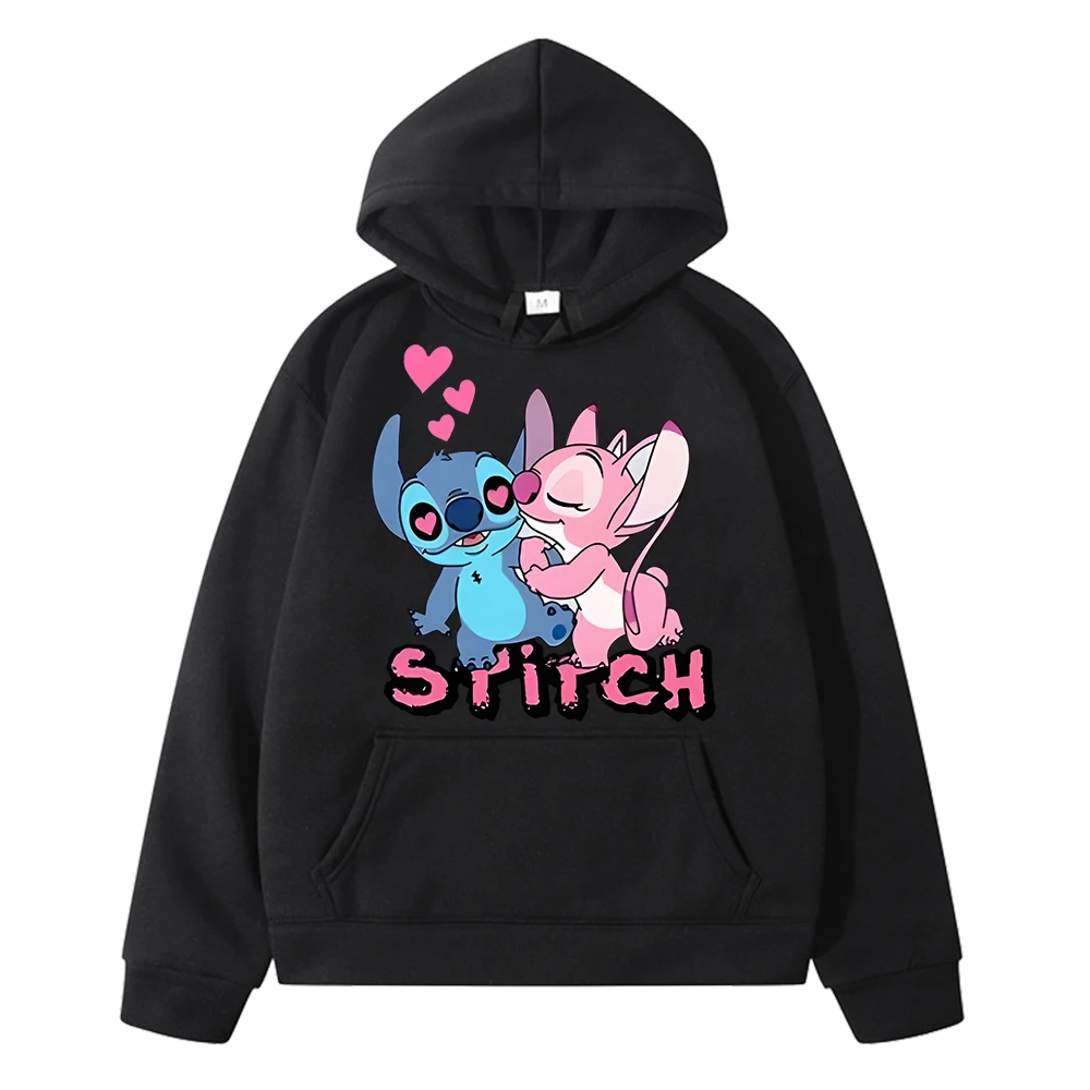 Stitch print Hoodies Disney Fleece Sweatshirt Anime hoodie Casual pullover y2k sudadera disney boy girl clothes kids Day gift