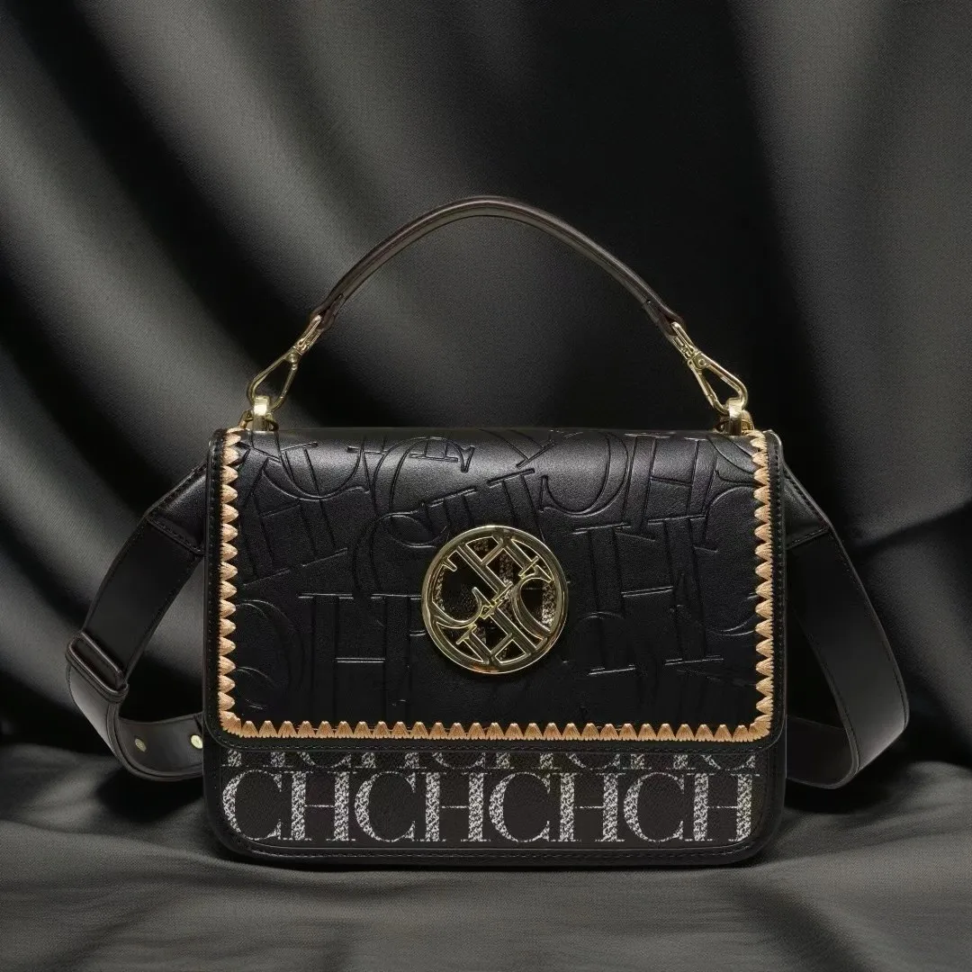 CHHC CH Hollow rzeźbiona torebka damska SquareCH luksusowy design torebka metalowa torba na ramię z klapką torba typu crossbody torba wieczorowa