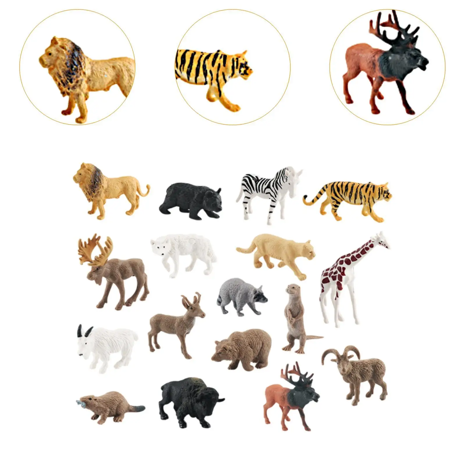 17 pièces animaux figurines jouets Playset artisanat PVC réaliste Jumbo animaux enfants jouet éducatif Playhouse décor jouet cognitif