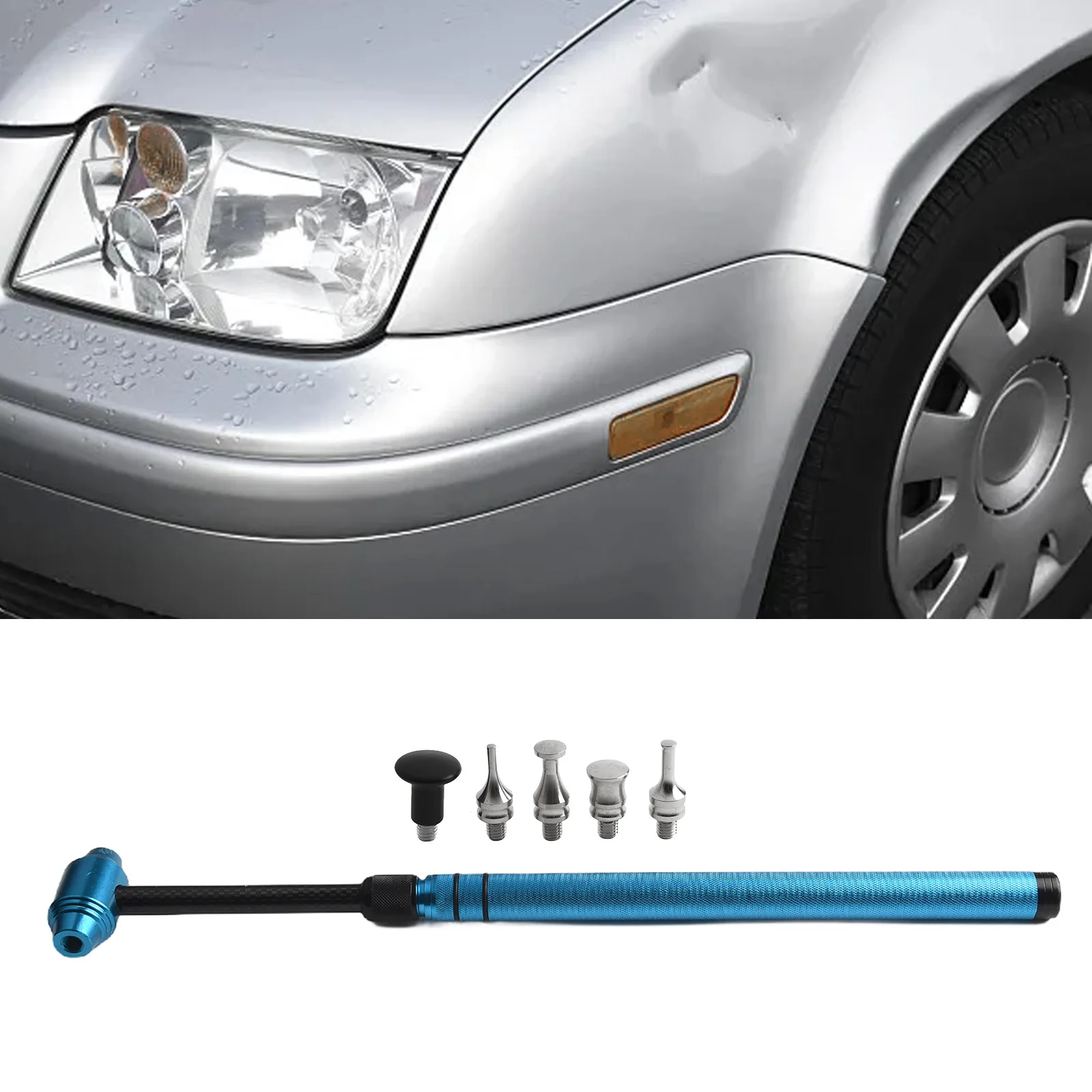 Dent Repair Hammer and Pen Set Paintless Car Body Removal Tools Efficient Design with Carbon Fiber and Aluminum Alloy