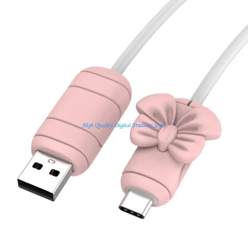 

U2JE 2 Pairs Flexible Phone Cord Reinforcers Dustproof Charging Cable Accessories