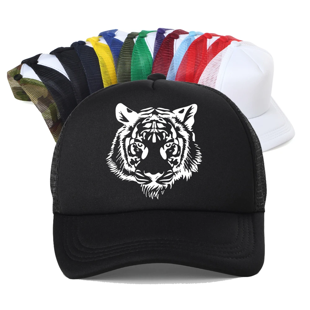 

Powerful Tiger Head Baseball Cap Outdoor Sports Mesh Breathable Men Hiking Fishing Sunbonnet Adjustable Hat