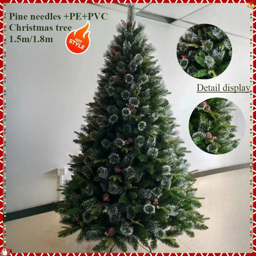

Artificial Christmas Tree PE&PVC Encrypted Pine Needle LED Light Christmas Tree 1.5m/1.8m Family Christmas Party Decorations