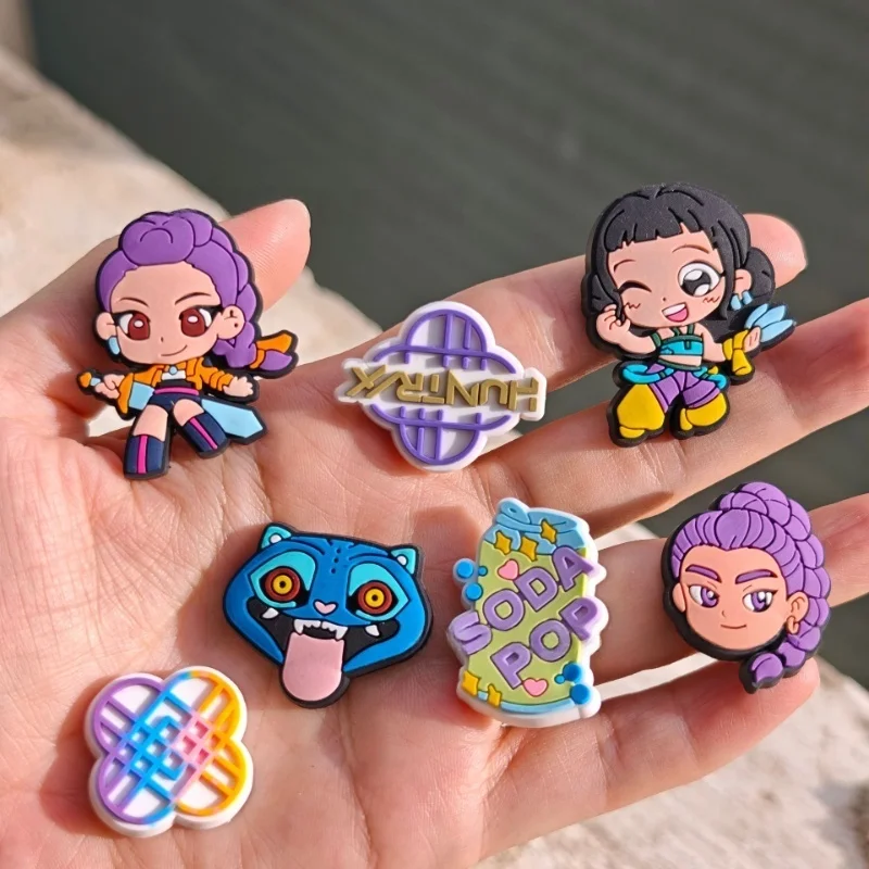 MINISO  KPop Demon Hunters Shoe Charms For Clogs DIY Bracelet Wristband Sandal Shoes Accessories Kids Women Party Favor Gifts ﻿