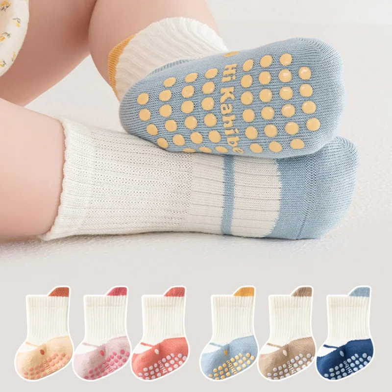 3Pairs/lot Children's Socks For Girls Boys Cotton Soft Toddler Floor Home Socks For Baby Elegant Fashion Kids Sock Anti-slip New