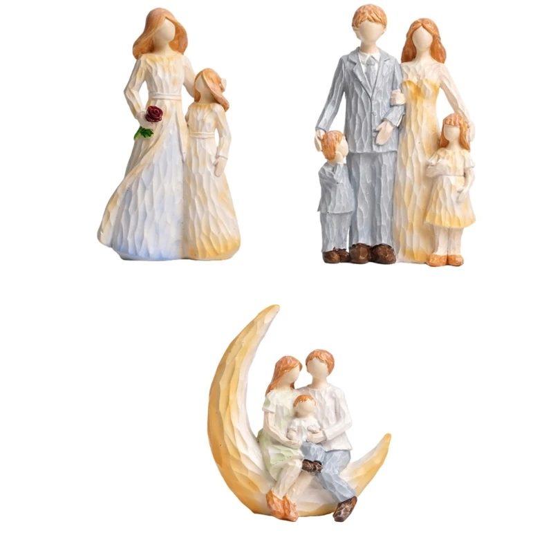 Familienfiguren, Harz, Familienskulptur, Mutter und Tochter, Statue, Heimdekoration, Muttertagsgeschenk für Mutter, 3 x – Detail 1