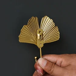 Metal Leaf Hook Gold Color Iron Vintage Art Wall Hanging Hooks Creative Towel Hat Storage Racks Home Key Holder Clothes Hanger