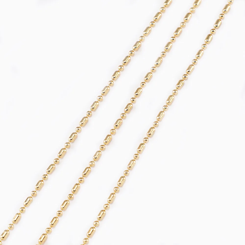 

WT-BC217 Fashion 18K Real Gold Plated Nontarnishable Beads Ball Chain DIY Jewelry Necklace Chain For Women