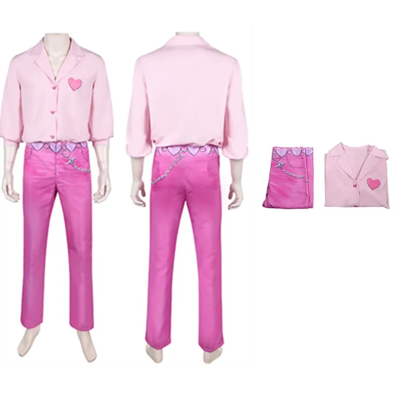 

Demons Romance Boys Cosplay Costume 2025 Hunters Fantasia Men Pink Shirt Pants Outfits Halloween Carnival Party Suit