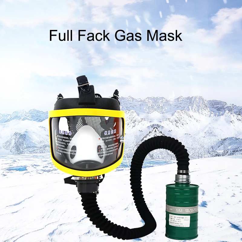 New Industrial Full Face Gas Respirator Dust Mask With Filtering Tank Splash Proof For Painting Pesticide Spraying Work Safety