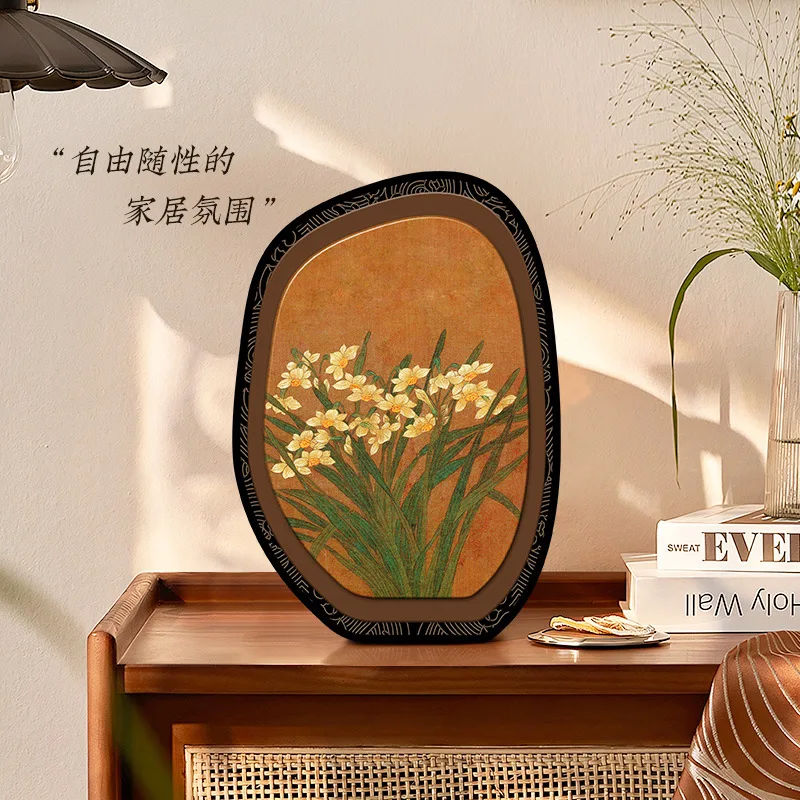 Brown Vintage Photo Frame Table, Modern Decorative Painting For The Entrance, High-end And Niche Decorative Items For The Dining view 2