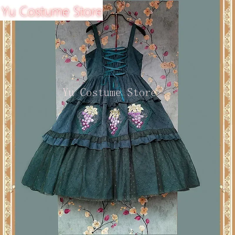 

Grape Manor ~ Sweet Lolita JSK Dress Country Style Cotton Dress by Infanta 2025 Yu Costume