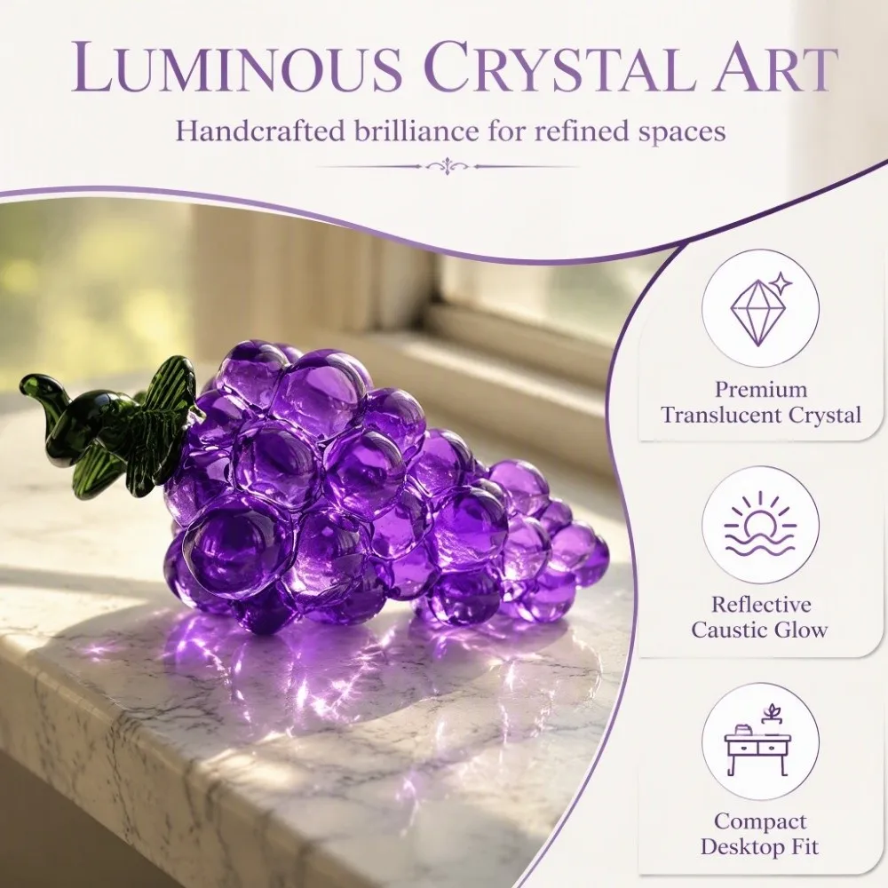 Yellow Crystal Crystal Fruit Figurine Solid Structure Vivid Colors Fruit Crystal Ornament Fruit Shaped Translucent Crystal
